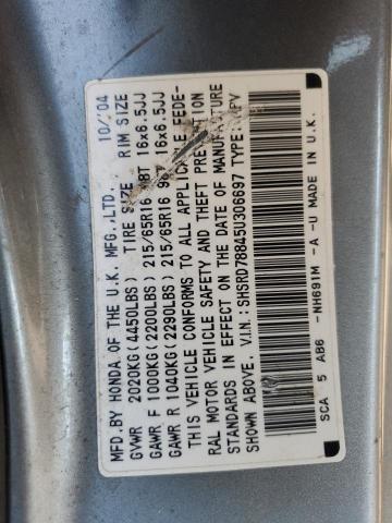 SHSRD78845U306697 - 2005 HONDA CR-V EX GRAY photo 14