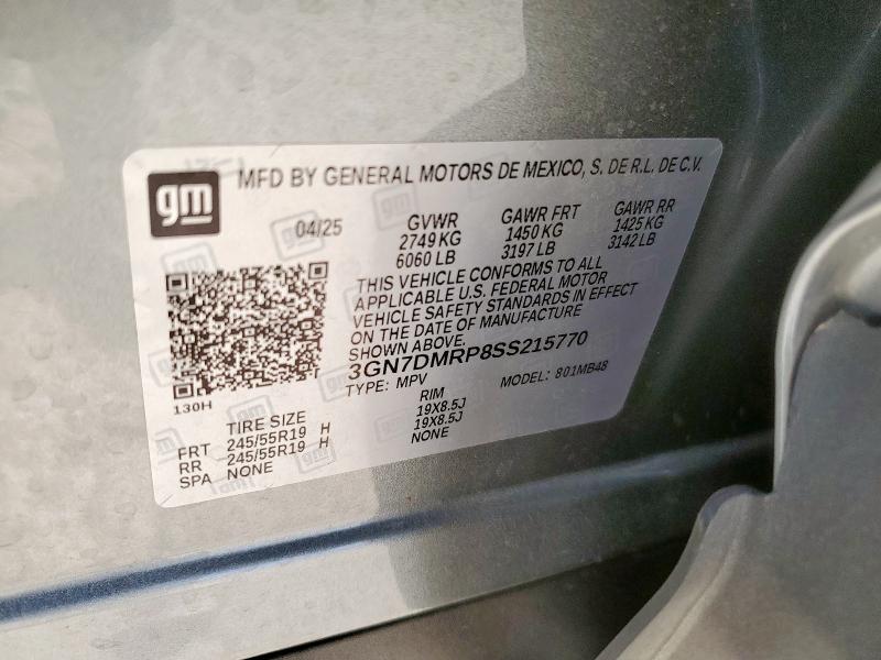 3GN7DMRP8SS215770 - 2025 CHEVROLET EQUINOX LT SILVER photo 14