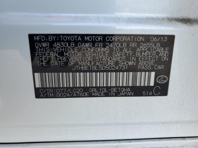 JTHBE1BL5D5024731 - 2013 LEXUS GS 350 თეთრი ფოტო 12