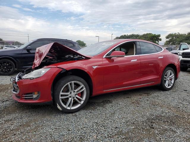 5YJSA1H14EFP49806 - 2014 TESLA MODEL S RED photo 1