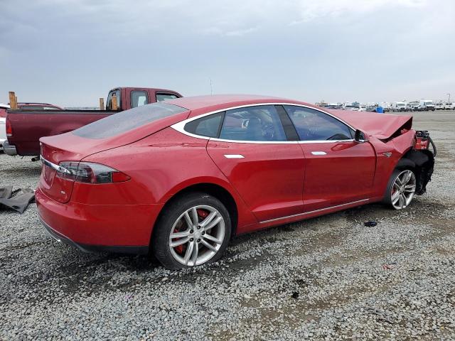 5YJSA1H14EFP49806 - 2014 TESLA MODEL S RED photo 3