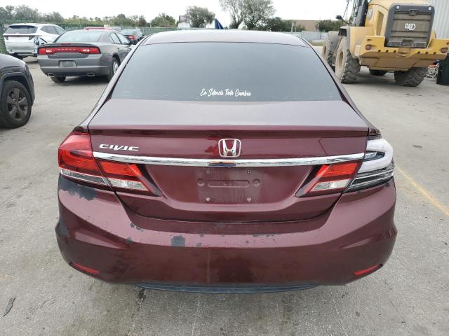 19XFB2F86DE098669 - 2013 HONDA CIVIC EX BURGUNDY photo 6