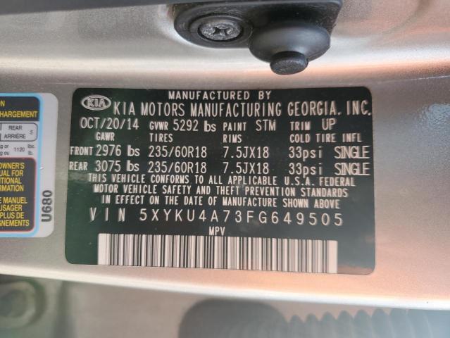 5XYKU4A73FG649505 - 2015 KIA SORENTO EX Gümüş foto 13