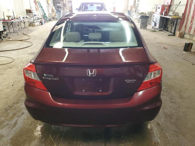 19XFB2F90CE045117 - 2012 HONDA CIVIC EXL ბურგუნდია ფოტო 6