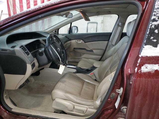 19XFB2F90CE045117 - 2012 HONDA CIVIC EXL BURGUNDY photo 7