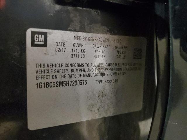 1G1BC5SM5H7230576 - 2017 CHEVROLET CRUZE LS Қара фото 12