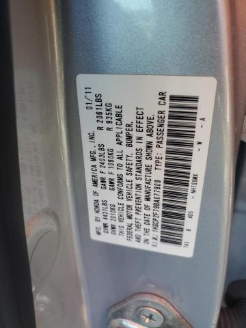 1HGCP2F79BA077909 - 2011 HONDA ACCORD EX SILVER photo 12