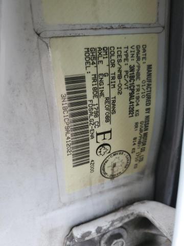 3N1BC1CP9AL412021 - 2010 NISSAN VERSA S 白色 照片 12