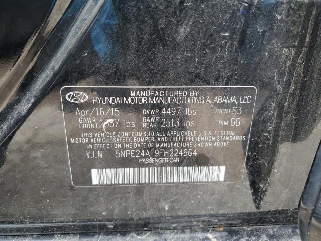 5NPE24AF9FH224664 - 2015 HYUNDAI SONATA SE 黑色 照片 12
