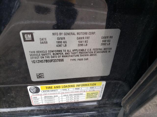 1G1ZH57B59F237896 - 2009 CHEVROLET MALIBU 1LT Қара фото 12