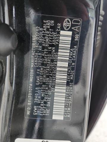 2T1BU4EE9CC781085 - 2012 TOYOTA COROLLA BASE 黑色 照片 12