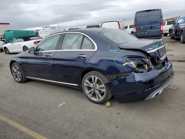 55SWF8DB2KU307241 - 2019 MERCEDES-BENZ C 300 BLUE photo 2