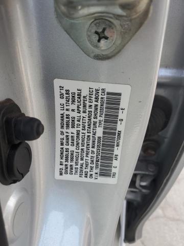 19XFB2F52CE053006 - 2012 HONDA CIVIC LX GRAY photo 12