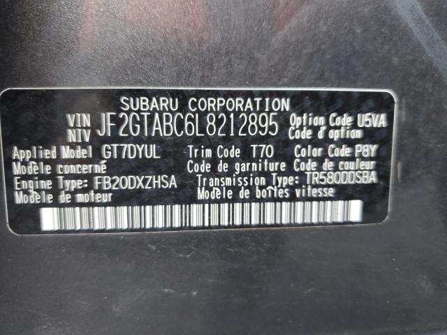 JF2GTABC6L8212895 - 2020 SUBARU CROSSTREK GRAY photo 12