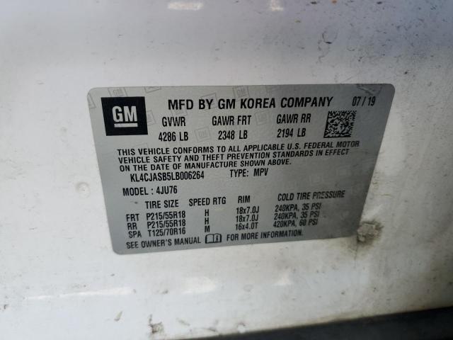 KL4CJASB5LB006264 - 2020 BUICK ENCORE PREFERRED WHITE photo 13