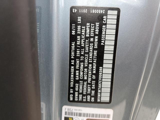 WVWFW7AH7CV006388 - 2012 VOLKSWAGEN EOS LUX 蓝色 照片 12