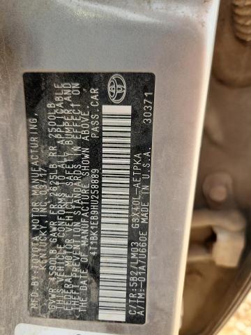 4T1BK1EB9HU258889 - 2017 TOYOTA AVALON XLE BROWN photo 12