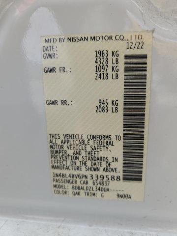 1N4BL4BV6PN339588 - 2023 NISSAN ALTIMA S WHITE photo 12