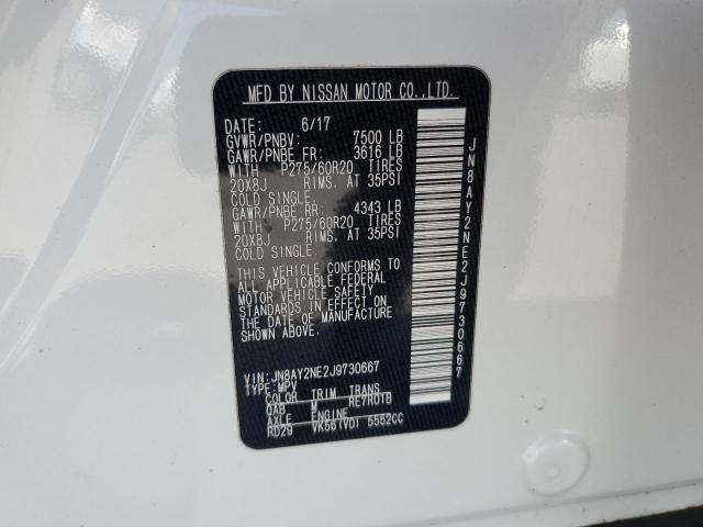 JN8AY2NE2J9730667 - 2018 NISSAN ARMADA PLATINUM WHITE photo 13