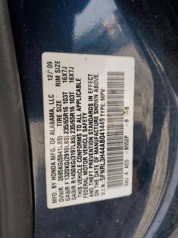 5FNRL3H44AB041449 - 2010 HONDA ODYSSEY EX BLUE photo 13