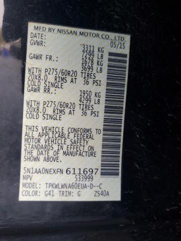 5N1AA0NEXFN611697 - 2015 NISSAN ARMADA PLATINUM Qara foto 13