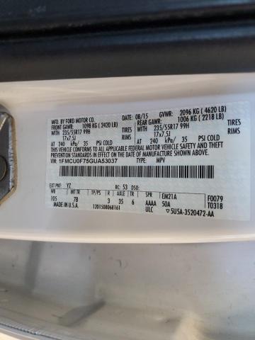 1FMCU0F75GUA53037 - 2016 FORD ESCAPE S 白色 照片 13