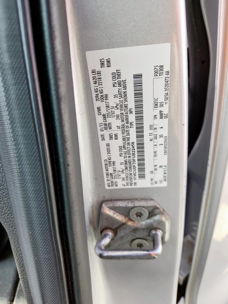 1FMCU0F70FUB22456 - 2015 FORD ESCAPE S 银色 照片 13