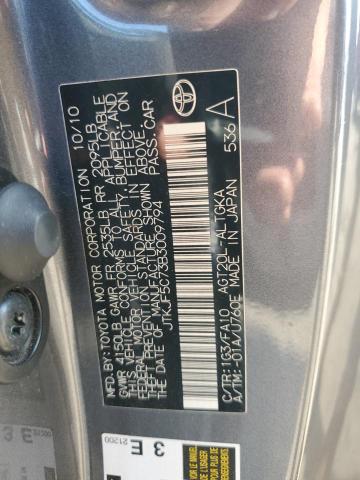 JTKJF5C73B3009794 - 2011 TOYOTA SCION TC Gris foto 12