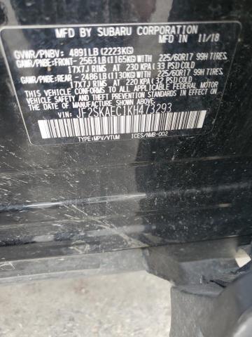 JF2SKAEC1KH473293 - 2019 SUBARU FORESTER PREMIUM Czarny zdjęcie 14