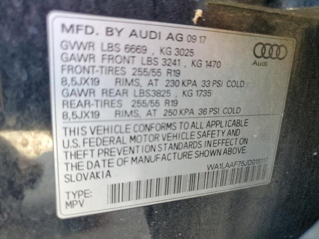 WA1LAAF75JD015117 - 2018 AUDI Q7 PREMIUM PLUS Қара фото 13