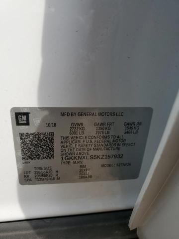 1GKKNXLS5KZ157932 - 2019 GMC ACADIA DENALI Blanco foto 14