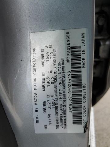 JM1BJ2210Y0224498 - 2000 MAZDA PROTEGE ES 银色 照片 12