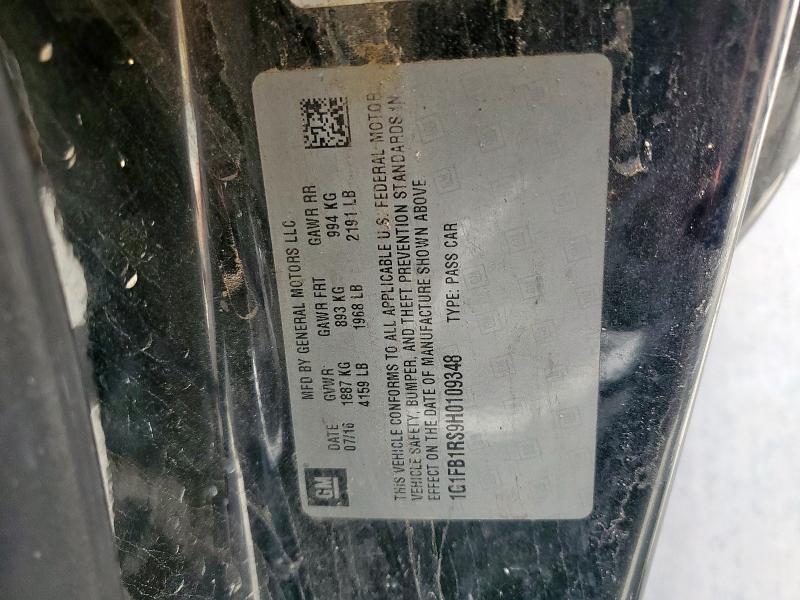 1G1FB1RS9H0109348 - 2017 CHEVROLET CAMARO LT أسود صورة 12