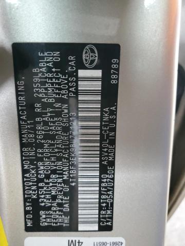 4T1BF3EK9BU771213 - 2011 TOYOTA CAMRY BASE GOLD photo 12