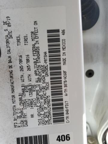 3TMCZ5AN1LM290275 - 2020 TOYOTA TACOMA DOUBLE CAB 白色 照片 12