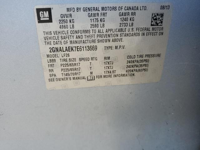 2GNALAEK7E6113669 - 2014 CHEVROLET EQUINOX LS 蓝色 照片 13