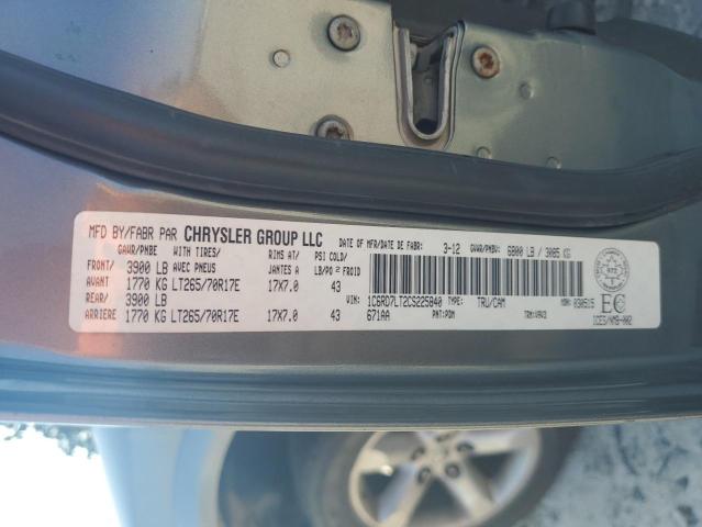 1C6RD7LT2CS225840 - 2012 DODGE RAM 1500 SLT Grau Foto 12