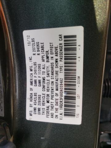 1HGCR3F86DA009482 - 2013 HONDA ACCORD EXL GRAY photo 12