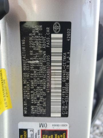 4T1BK3EK4BU130305 - 2011 TOYOTA CAMRY SE Plata foto 12