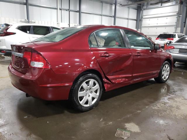 19XFA1F5XAE078648 - 2010 HONDA CIVIC LX BURGUNDY photo 3