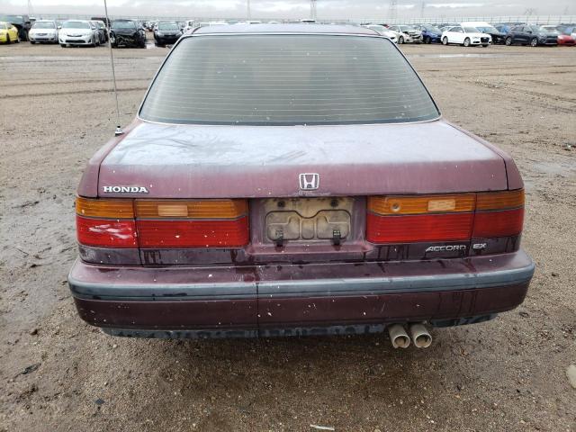 1HGCB7565MA193180 - 1991 HONDA ACCORD EX BURGUNDY photo 6