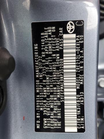 5YFEPMAE9NP352008 - 2022 TOYOTA COROLLA LE Көк фото 12