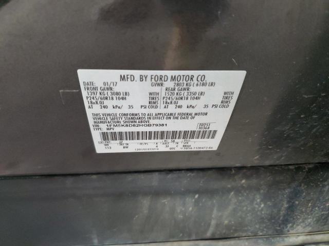 1FM5K8D82HGB79381 - 2017 FORD EXPLORER XLT Qara foto 13