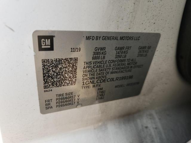 1GNLCDEC0LR199198 - 2020 CHEVROLET TAHOE POLICE 白色 照片 13