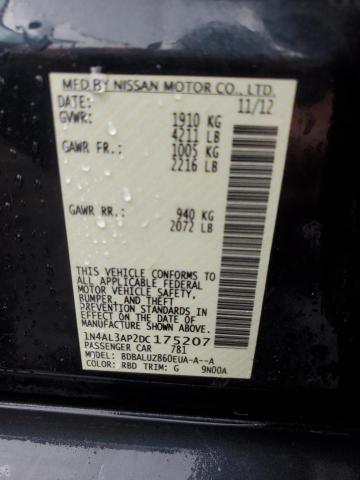 1N4AL3AP2DC175207 - 2013 NISSAN ALTIMA 2.5 أسود صورة 12