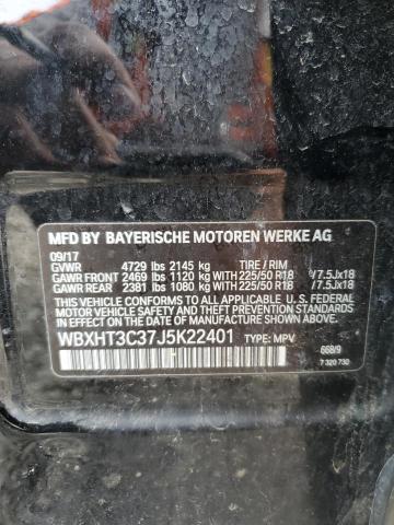 WBXHT3C37J5K22401 - 2018 BMW X1 XDRIVE28I BLACK photo 12