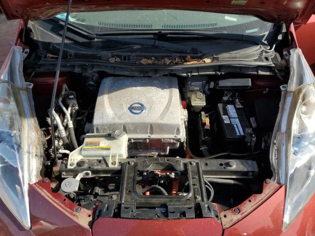 1N4AZ0CP4EC338726 - 2014 NISSAN LEAF S RED photo 11