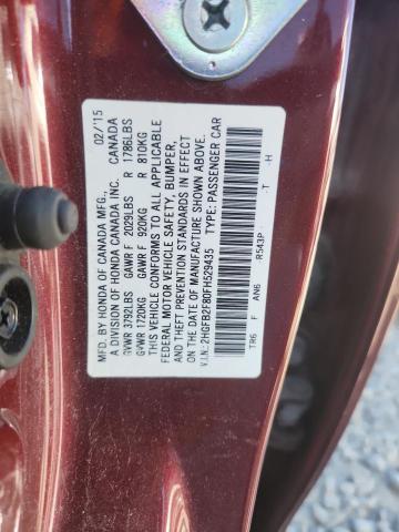 2HGFB2F80FH529435 - 2015 HONDA CIVIC EX 勃艮第红 照片 13