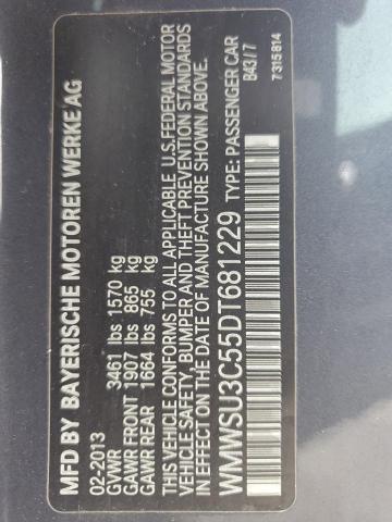 WMWSU3C55DT681229 - 2013 MINI COOPER BLUE photo 12