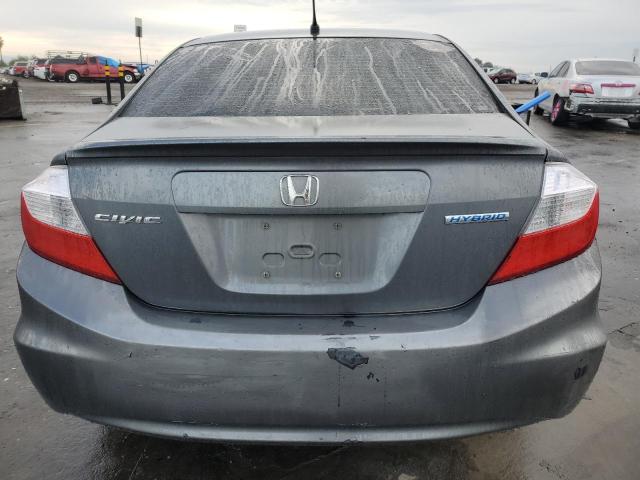 JHMFB4F37CS009380 - 2012 HONDA CIVIC HYBRID L GRAY photo 6